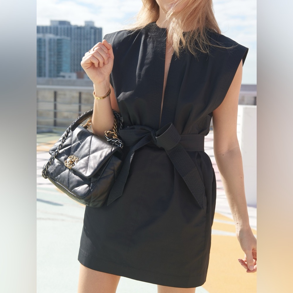 Wardrobe NYC Black Mini Kaftan Dress Size Small